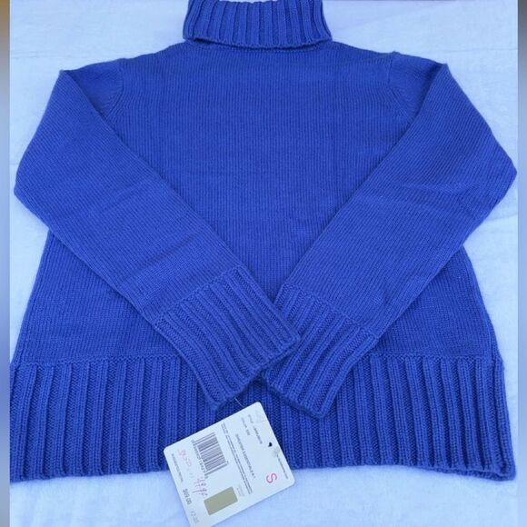 Liz Claiborne Cable Knit Silk Angora Rabbit Hair Turtleneck Sweater Size Small - Picture 10 of 12